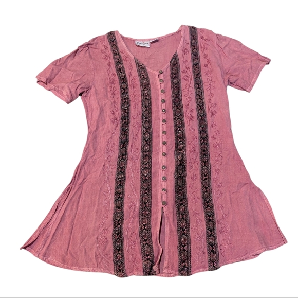 Raaga Embroidered Tunic Dress Boho Retro Vintage OS - Picture 8 of 8